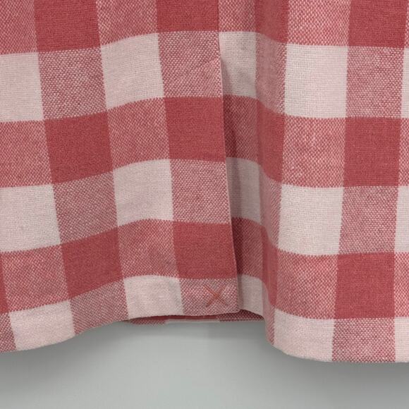 Draper James coat women's L gingham plaid button front collared pink white NEW - Picture 7 of 11